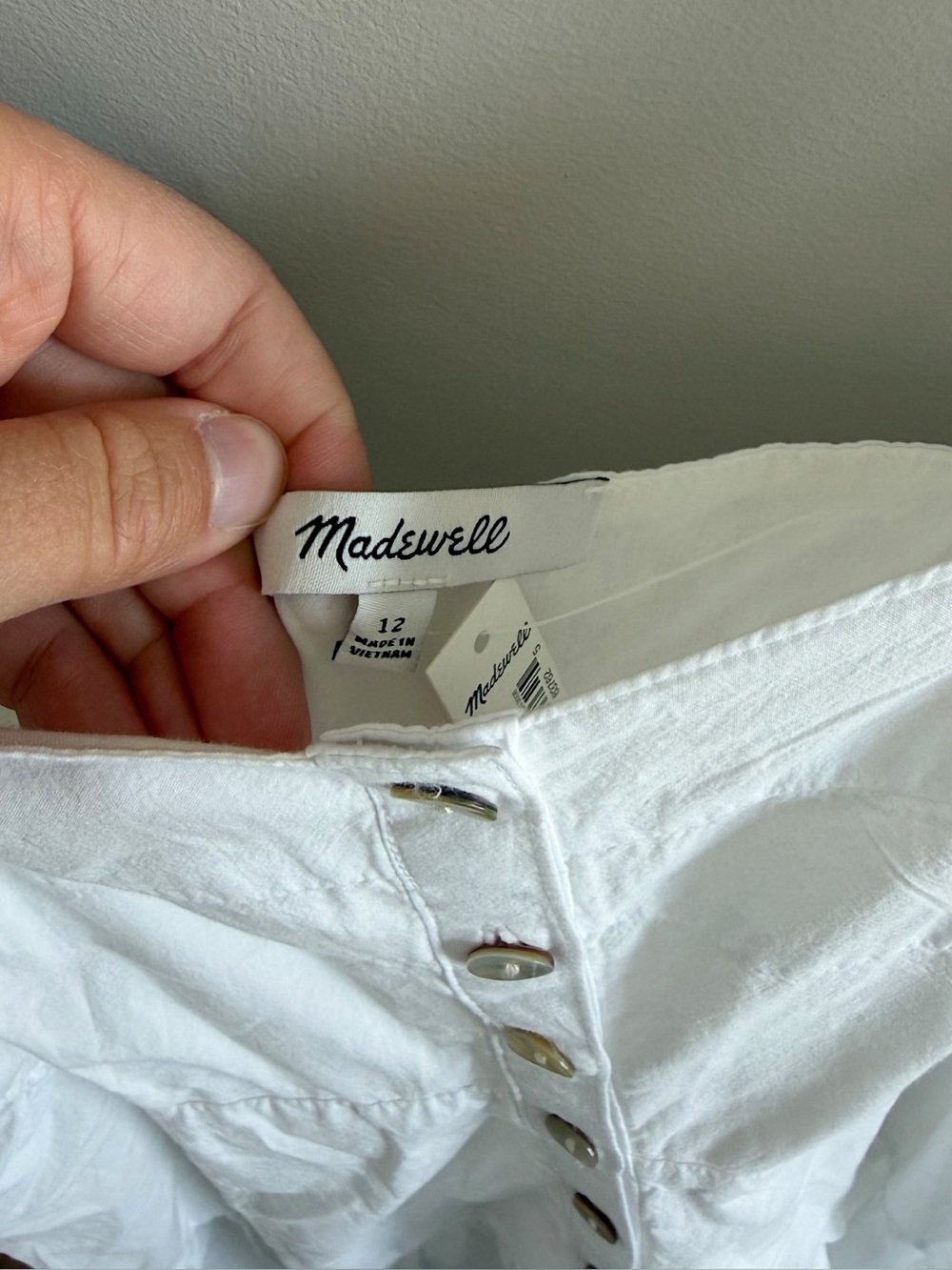 Madewell Button-Front Tiered Midi Dress in White - Picture 9 of 10